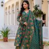 MURTI TRENDS GREEN VOLUMINOUS ANARKALI SUITS SET