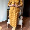 MURTI TRENDS YELLOW COTTON JACKET SUITS SET