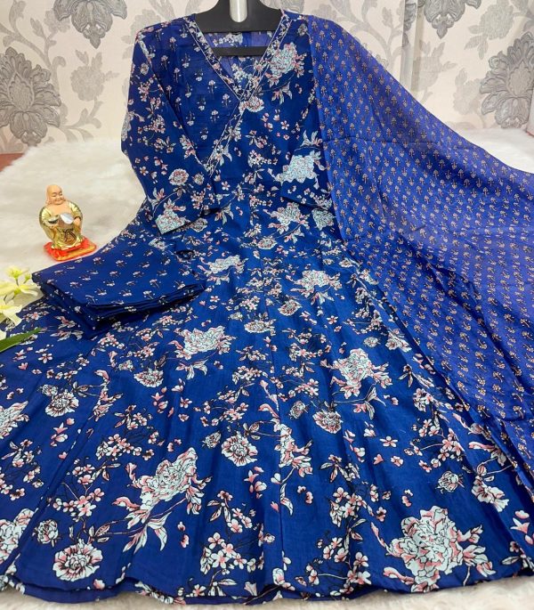 NEW BLUE ANARKALI KURTI SET ANGRAKHA STYLE