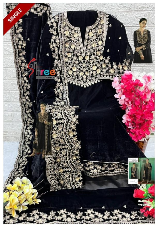 SHREE FABS K 1916 G H I J VELVET SALWAR SUITS