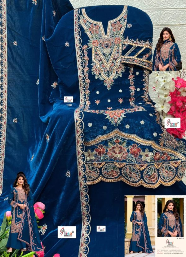 SHREE FABS K 5287 B VELVET SALWAR SUITS IN INDIA