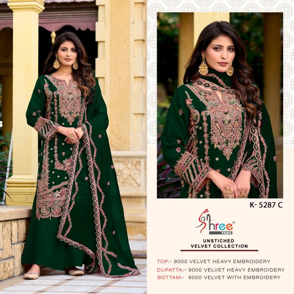 SHREE FABS K 5287 C VELVET SALWAR SUITS IN INDIA