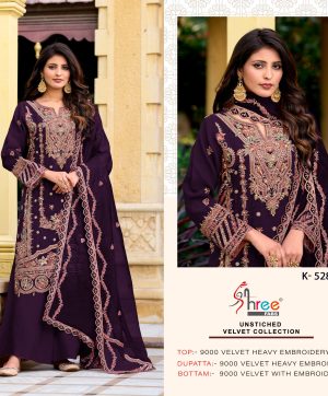 SHREE FABS K 5287 D VELVET SALWAR SUITS IN INDIA