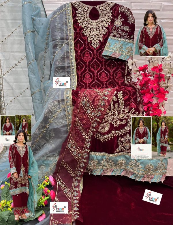 SHREE FABS K 5259 B VELVET PAKISTANI SUITS