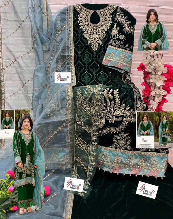 SHREE FABS K 5259 D VELVET PAKISTANI SUITS