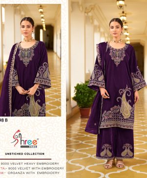 SHREE FABS K 5298 B VELVET PAKISTANI SUITS IN INDIA