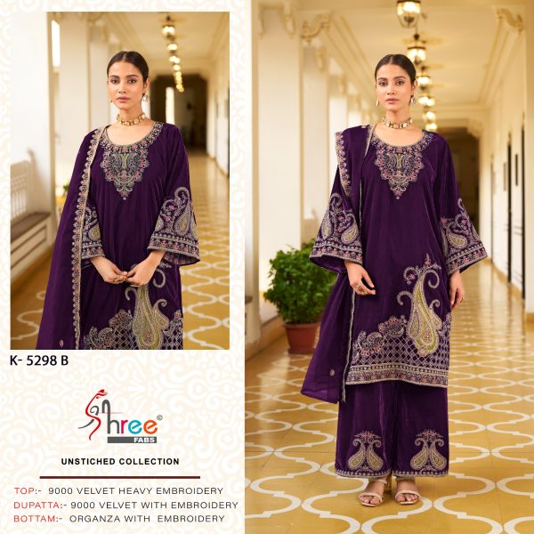 SHREE FABS K 5298 B VELVET PAKISTANI SUITS IN INDIA