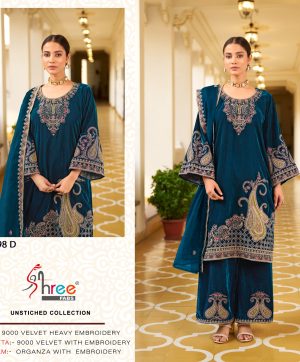 SHREE FABS K 5298 D VELVET PAKISTANI SUITS IN INDIA