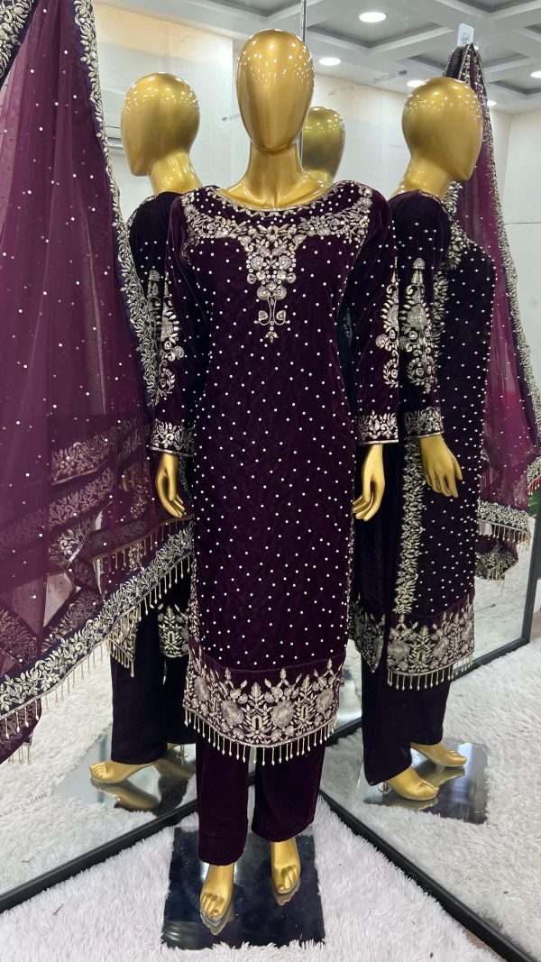 SHREE HARI NSR 818 D VELVET SALWAR SUITS