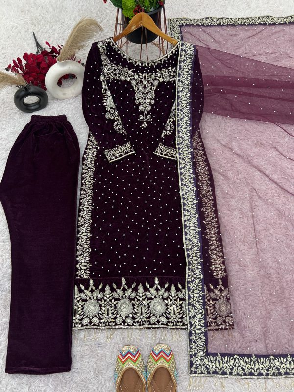 SHREE HARI NSR 818 D VELVET SALWAR SUITS