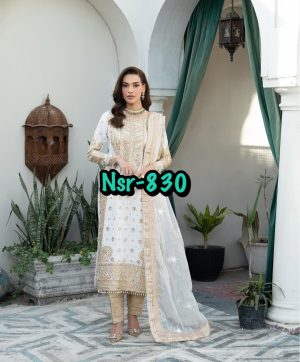 SHREE HARI NSR 830 DESIGNER CHINNON SUITS WHOLESALE