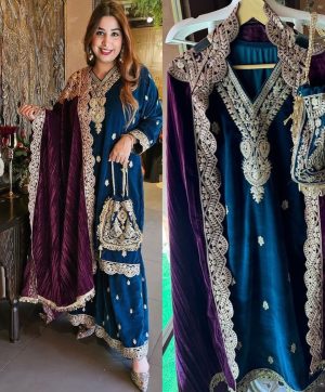 SHREE HARI SRK 5212 A DESIGNER VELVET SUITS