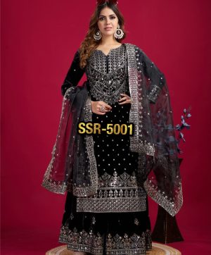 SHREE HARI SSR 5001 DESIGNER VELVET SUITS WHOLESALE