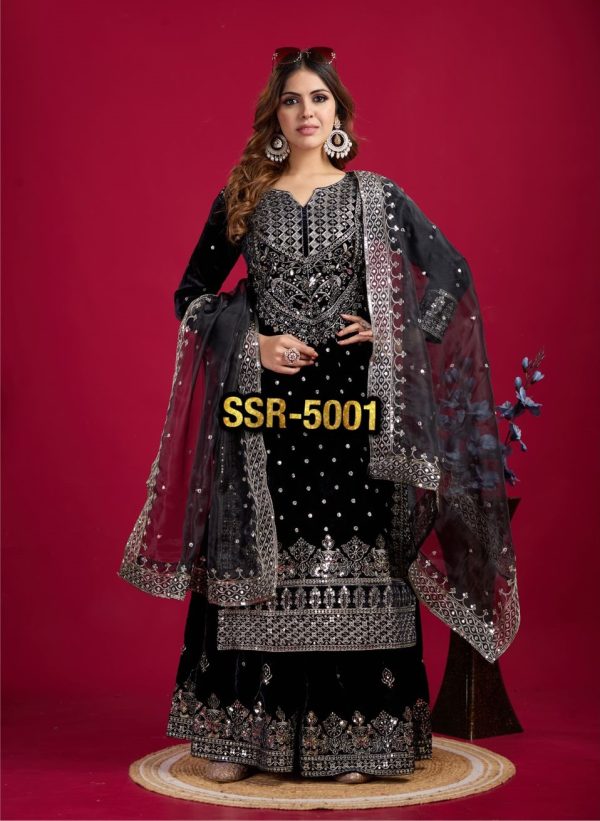 SHREE HARI SSR 5001 DESIGNER VELVET SUITS WHOLESALE