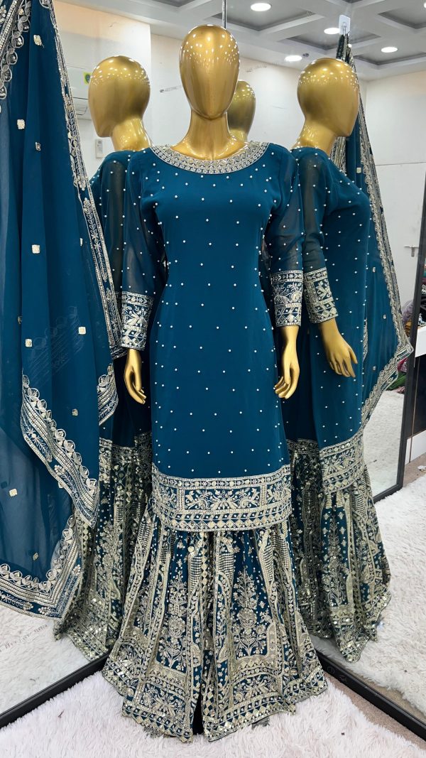 SHREE HARI SSR 502 DESIGNER TOP GHARARA WHOLESALE