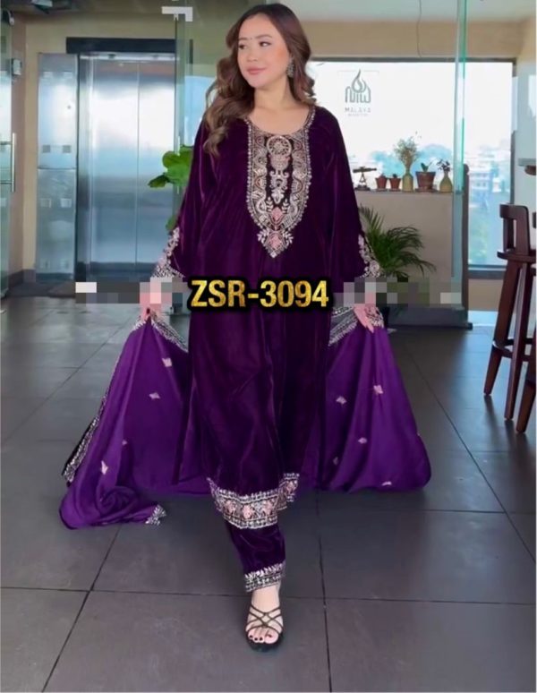 SHREE HARI ZSR 3094 DESIGNER VELVET SUITS IN INDIA