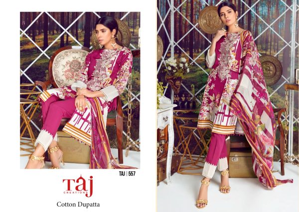 TAJ CREATIONS 557 COTTON PAKISTANI SUITS WHOLESALE