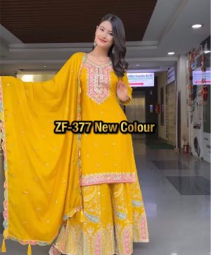 ZEEL FASHION ZF 377 F DESIGNER TOP SHARARA