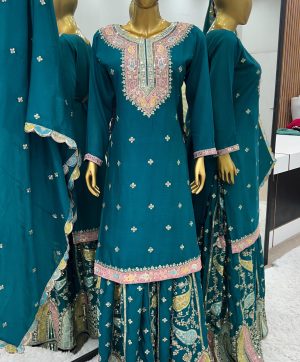 ZEEL FASHION ZF 377 G DESIGNER TOP SHARARA