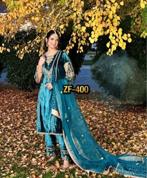 ZEEL FASHION ZF 400 DESIGNER VELVET SALWAR SUITS