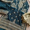 ZIAAZ DESIGNS 378 BLUE VELVET SUITS WHOLESALE