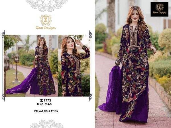 ZIAAZ DESIGNS 394 B VELVET PAKISTANI SUITS IN INDIA