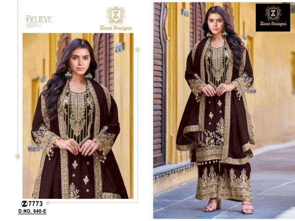 ZIAAZ DESIGNS 640 E VELVET PAKISTANI SALWAR SUITS