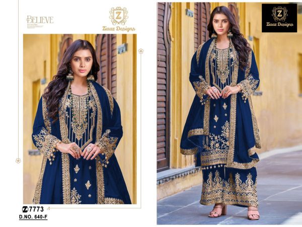 ZIAAZ DESIGNS 640 F VELVET PAKISTANI SALWAR SUITS