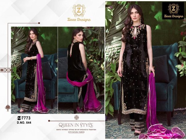 ZIAAZ DESIGNS 644 PAKISTANI VELVET SUITS