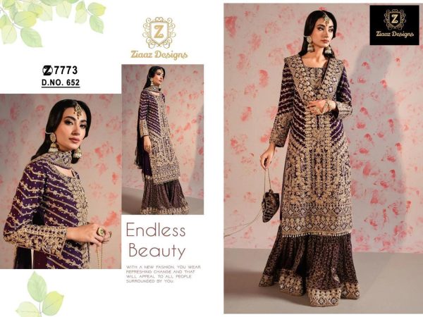 ZIAAZ DESIGNS 652 VELVET SALWAR SUITS WHOLESALE