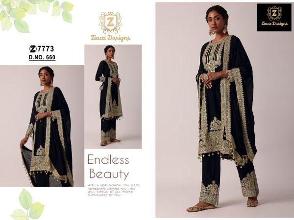 ZIAAZ DESIGNS 660 VELVET PAKISTANI SALWAR SUITS