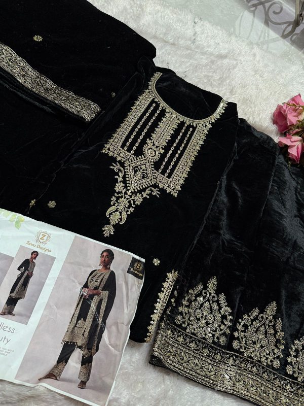 ZIAAZ DESIGNS 660 VELVET PAKISTANI SALWAR SUITS