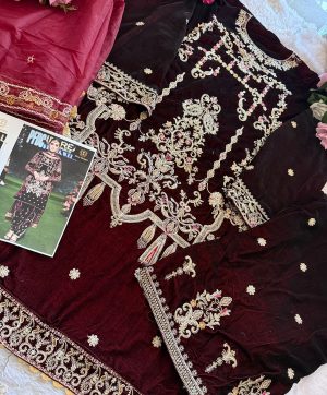 ZIAAZ DESIGNS 671 VELVET PAKISTANI SUITS IN INDIA