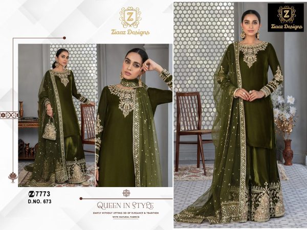 ZIAAZ DESIGNS 673 VELVET SALWAR SUITS WHOLESALE