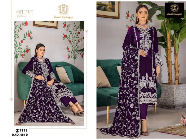 ZIAAZ DESIGNS 689 D PAKISTANI VELVET SUITS