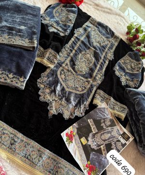 ZIAAZ DESIGNS 690 VELVET PAKISTANI SUITS IN INDIA