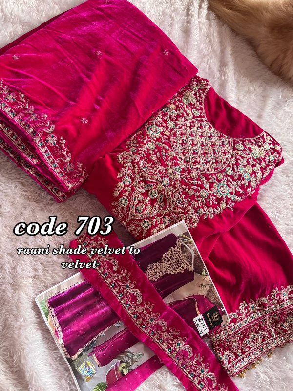 ZIAAZ DESIGNS 703 VELVET PAKISTANI SUITS IN INDIA