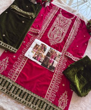 ZIAAZ DESIGNS 704 VELVET PAKISTANI SALWAR SUITS