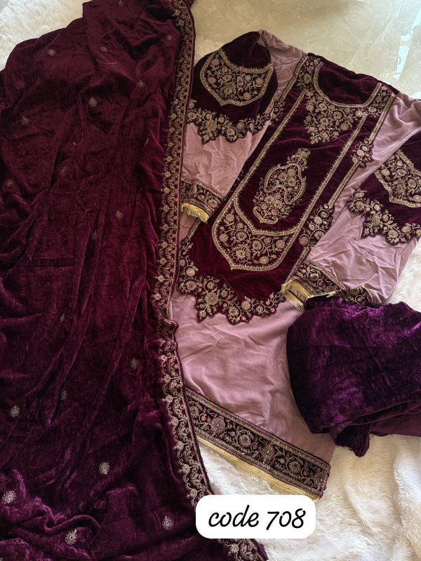 ZIAAZ DESIGNS 708 VELVET PAKISTANI SUITS IN INDIA