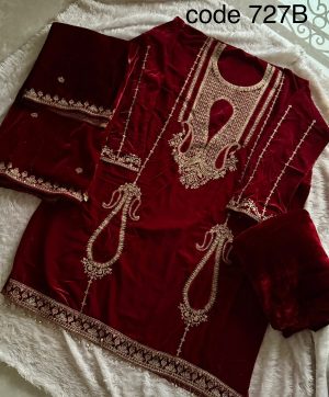 ZIAAZ DESIGNS 727 B VELVET PAKISTANI SUITS