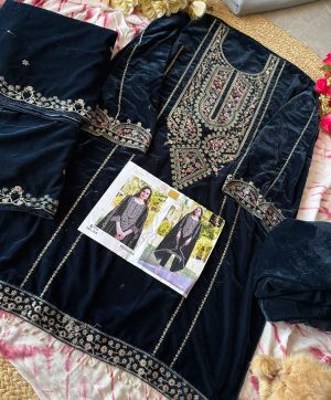 ZIAAZ DESIGNS 733 B VELVET PAKISTANI SUITS IN INDIA