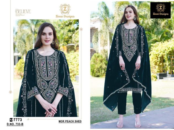 ZIAAZ DESIGNS 733 B VELVET PAKISTANI SUITS IN INDIA