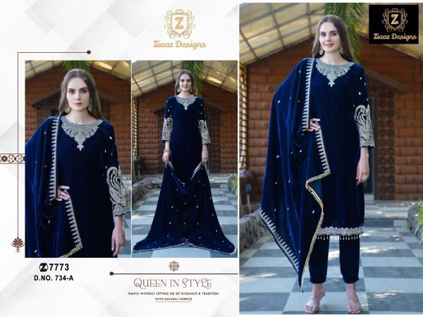 ZIAAZ DESIGNS 734 A VELVET SUITS WHOLESALE