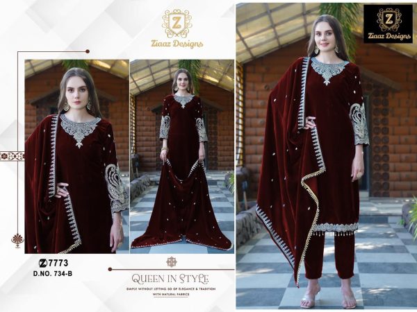 ZIAAZ DESIGNS 734 B VELVET SUITS WHOLESALE