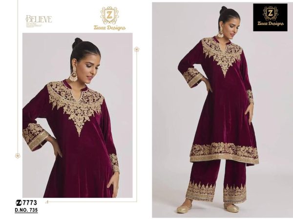 ZIAAZ DESIGNS 735 VELVET PAKISTANI SUITS IN INDIA