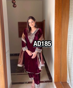 AAROHI DESIGNER AD 185 VELVET SALWAR SUITS