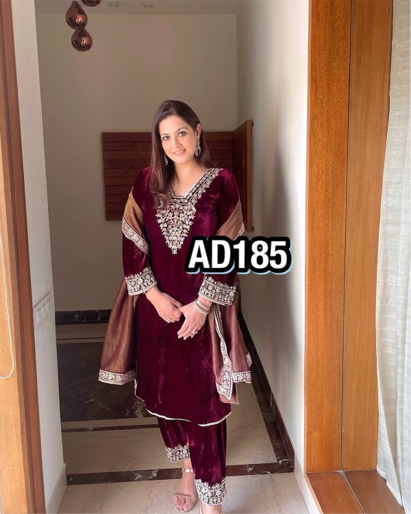 AAROHI DESIGNER AD 185 VELVET SALWAR SUITS