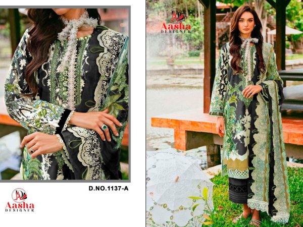 AASHA DESIGNER 1137 A PAKISTANI COTTON SUITS