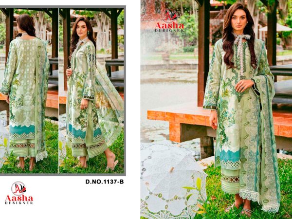 AASHA DESIGNER 1137 B PAKISTANI COTTON SUITS