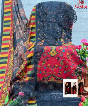 AASHA DESIGNER 1142 COTTON PAKISTANI SUITS